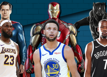 NBA e seus super-heróis: a temporada 2019/20 vai começar! (Crédito: Getty images/ Divulgação Marvel e Warner Bros Pictures)