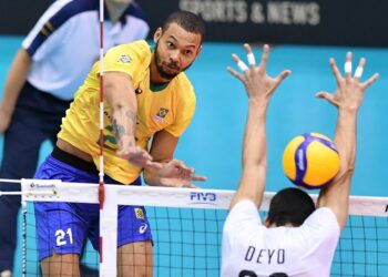Brasil vence Argentina e mantém campanha invicta na Copa do Mundo (Crédito: Divulgação/ Fivb)