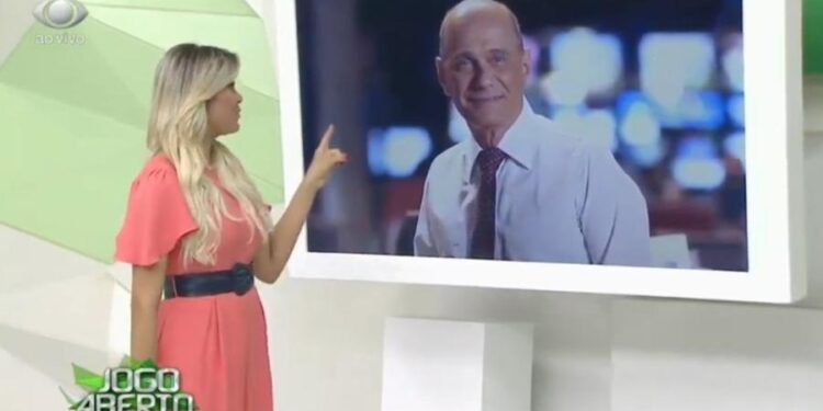Renata Fan homenageia Boechat (Crédito: Transmissão Band)