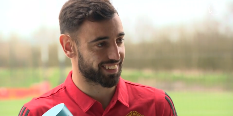 Em seu primeiro mês no United, Bruno Fernandes é eleito o melhor jogador da Premier League em fevereiro (Crédito: YouTube/ Premier League)