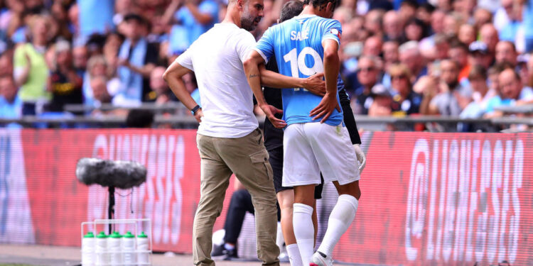 Sané em ação com a camisa do City (Crédito: GettyImages)