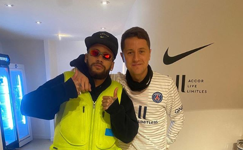 Neymar marcou no jogo de ida e no de volta nas oitavas de final da Champions League (Crédito: Instagram @anderherrera)