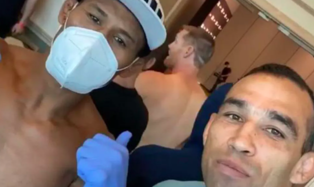 Lutadores foram vistos juntos durante a realização de exames para o evento deste final de semana (Crédito: Instagram)