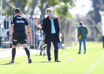Renato lamentou o resultado do Grêmio (Crédito: Lucas Uebel / Grêmio FBPA / Fotos Públicas)
