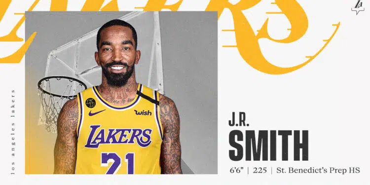 J.R. Smith assina com o Los Angeles Lakers para a retomada da NBA (Crédito: Divulgação/ Lakers)