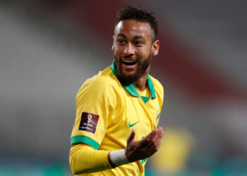 Neymar Jr marca três vezes pela Seleção Brasileira (Crédito: GettyImages)