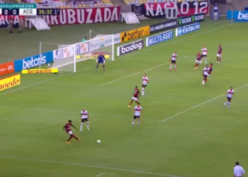 Em partida bem equilibrada, Flamengo e Atlético-GO ficam no 1 a 1 no Maracanã (Crédito: Transmissão Premiere)