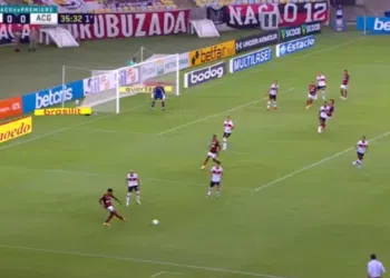 Em partida bem equilibrada, Flamengo e Atlético-GO ficam no 1 a 1 no Maracanã (Crédito: Transmissão Premiere)