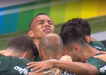 Na estreia de Abel Ferreria, Palmeiras bate o Bragantino e se classifica para as quartas da Copa do Brasil (Crédito: Transmissão Premiere)