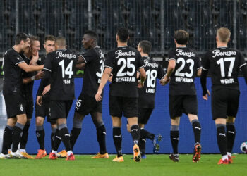 O Borussia Mönchengladbach goleou o Shakhtar Donetsk por 6 a 0 na Ucrânia (Crédito: Getty Images)