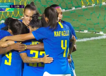 Seleção Brasileira Feminina vence o Equador por 8 a 0 (Crédito: Transmissão TV Globo)