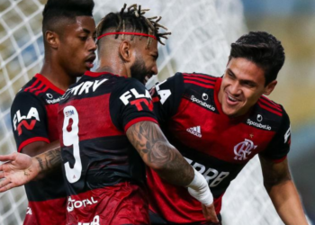 Gabigol em ação com a camisa do Flamengo (Crédito: GettyImages)