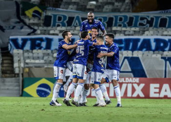 Jogadores do Cruzeiro em ação (Crédito: Bruno Haddad / Cruzeiro / Fotos Públicas)