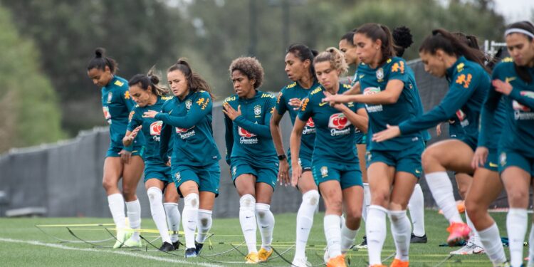 Seleção Brasileira Feminina treina para estreia no Torneio She Believes (Crédito: Sam Robles/CBF/Fotos Públicas)