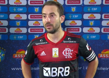 Everton Ribeiro avalia empate do Flamengo e não desiste do título Brasileiro: “Buscar até o fim” (Crédito: Transmissão/ Premiere)