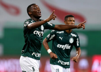 Patrick de Paula comemorando gol pelo Palmeiras (Crédito: Getty Images)