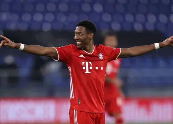 Alaba em ação com a camisa do Bayern de Munique (Crédito: GettyImages)