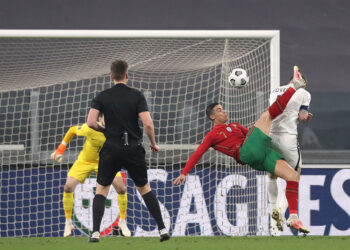 Cristiano Ronaldo em ação pela Seleção de Portugal (Crédito: GettyImages)