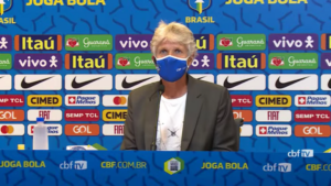 Pia Sundhage, treinadora da Seleção Brasileira feminina (Crédito: Transmissão Youtube)
