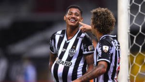 Marrony comemorando o gol do Atlético-MG diante do La Guaira na Libertadores (Crédito: GettyImages)