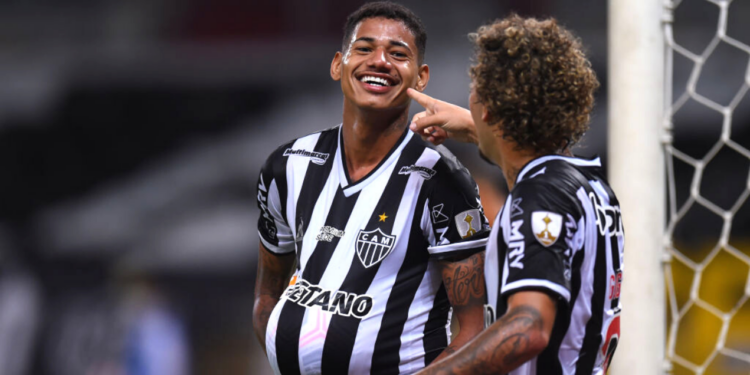 Marrony comemorando o gol do Atlético-MG diante do La Guaira na Libertadores (Crédito: GettyImages)