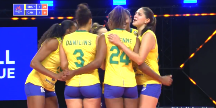 Brasil vence primeiro jogo da Liga das Nações (Crédito: Transmissão SporTV)