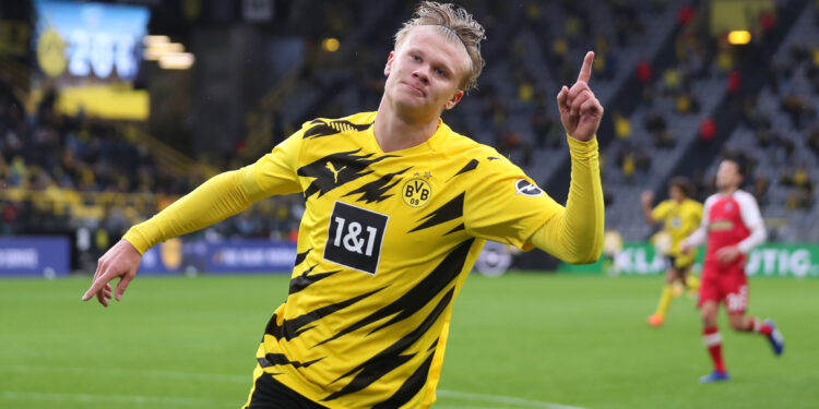 Haaland vai respeitar o tempo de contrato com o Borussia Dortmund (Crédito: GettyImages)