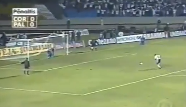 Palmeiras supera o Corinthians nas quartas da Libertadores de 1999 (Crédito: Transmissão/ Globo)