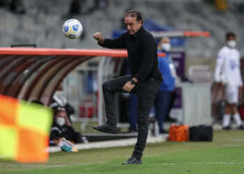 Cuca exaltou Nacho Fernández e Zaracho no Atlético-MG (Crédito: Pedro Souza/Atlético Mineiro)