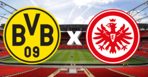 Emblemas de Borussia Dortmund e Frankfurt (Crédito: Getty Images / Divulgação)
