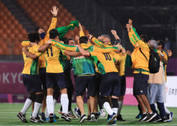 Brasil vence Argentina no futebol de 5 e conquista quinta medalha de ouro consecutiva nas Paralimpíadas (Crédito: GettyImages)