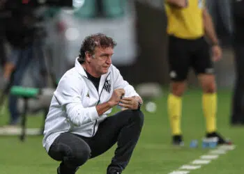 Cuca, treinador do Atlético-MG na área técnica da partida da Libertadores (Crédito: Pedro Souza / Atlético / Flickr)