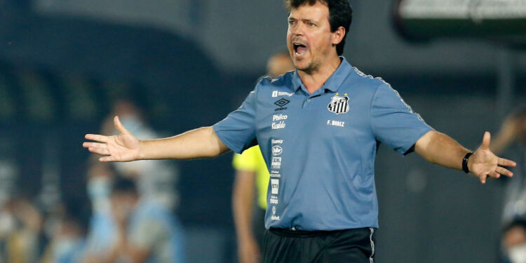 Fernando Diniz não vive bom momento no Santos (Crédito: GettyImages)
