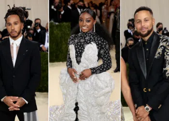 Lewis Hamilton, Simone Biles e Stephen Curry no Met Gala (Crédito: GettyImages)