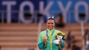 Rebeca Andrade, medalhista de ouro em Tóquio (Crédito: GettyImages)