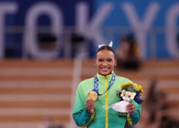 Rebeca Andrade, medalhista de ouro em Tóquio (Crédito: GettyImages)