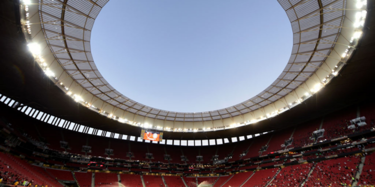 Estádio Mané Garrincha, em Brasília, onde pode acontecer a Supercopa do Brasil (Crédito: GettyImages)