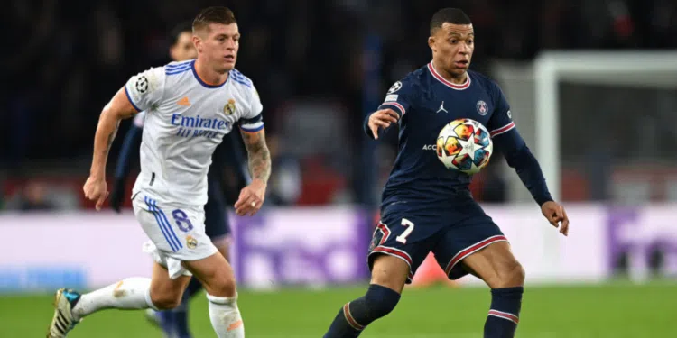 Real Madrid x PSG duelam na Champions League (Crédito: GettyImages)