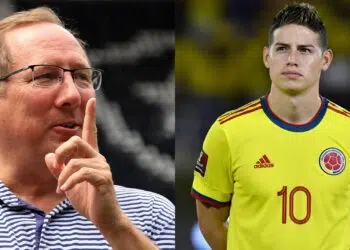 John Textor e James Rodríguez (da esquerda para a direita) (Crédito: Vítor Silva/Botafogo/Flickr/Getty Images)