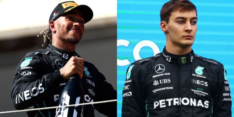 Pilotos de Fórmula 1, Lewis Hamilton e George Russell (Crédito: GettyImages)