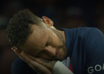 Neymar ajudou o PSG a conseguir a vitória contra o Montpellier no Campeonato Francês (Crédito: Transmissão ESPN)