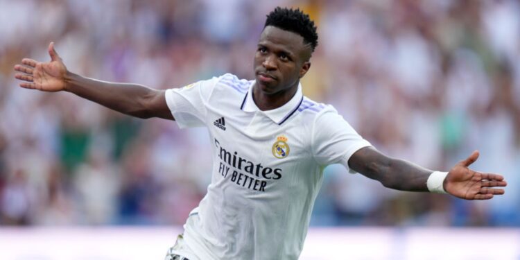 Vini Jr decidiu para o Real Madrid e ajudou a equipe a vencer o Mallorca na La Liga (Crédito: GettyImages)