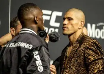 Pesos médios disputam título neste sábado (Crédito: UFC)