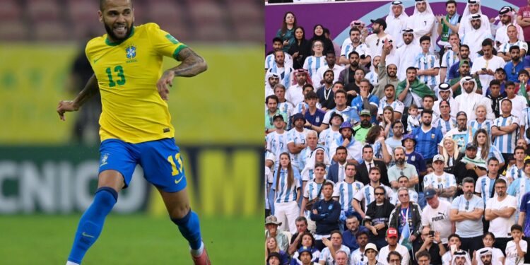 Daniel Alves é criticado pela torcida da Argentina na Copa do Mundo (Crédito: Getty Images)