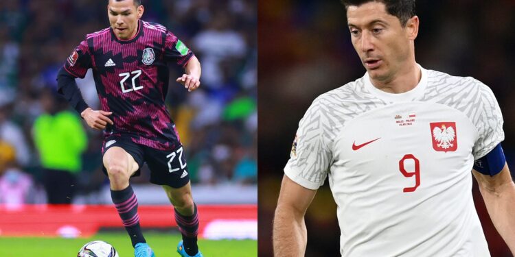 México x Polônia se enfrentam na Copa do Mundo 2022, no Catar (Crédito: Getty Images)