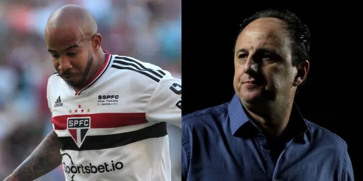 Rogério Ceni e Patrick tiveram problemas nos últimos dias e chegaram a ter uma forte discussão nos vestiários (Crédito: Rubens Chiri/ SPFC.NET)