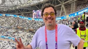 Casagrande acompanhou a final da Copa diretamente do Lusail Stadium (Crédito: Reprodução / Instagram)