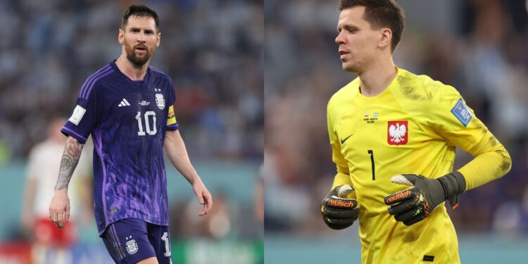 Szczesny e Messi se enfrentaram na Copa do Mundo 2022 em Polônia x Argentina (Crédito: Getty Images)