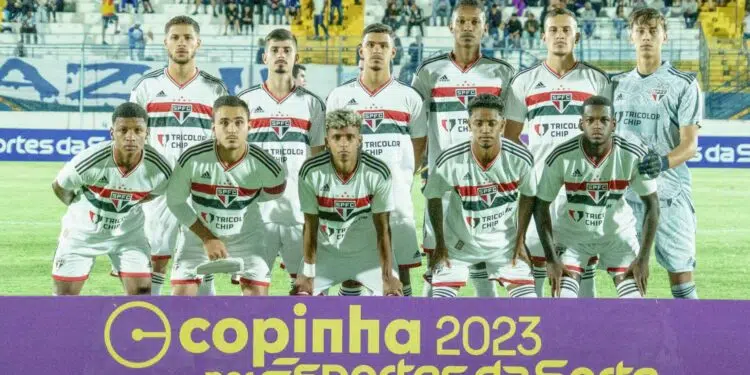Elenco do São Paulo na Copinha 2023 (Crédito: Fernando Vieira Sá/São Paulo FC/Flickr)