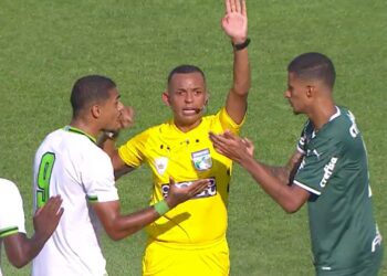 Juiz anula gol marcado pelo América-MG (Crédito: Reprodução TV Globo)